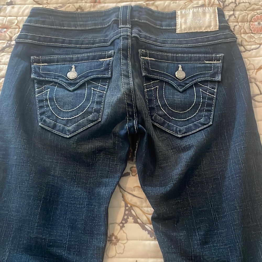 True Religion Brand Jeans cropped straight leg, rhinestone 26